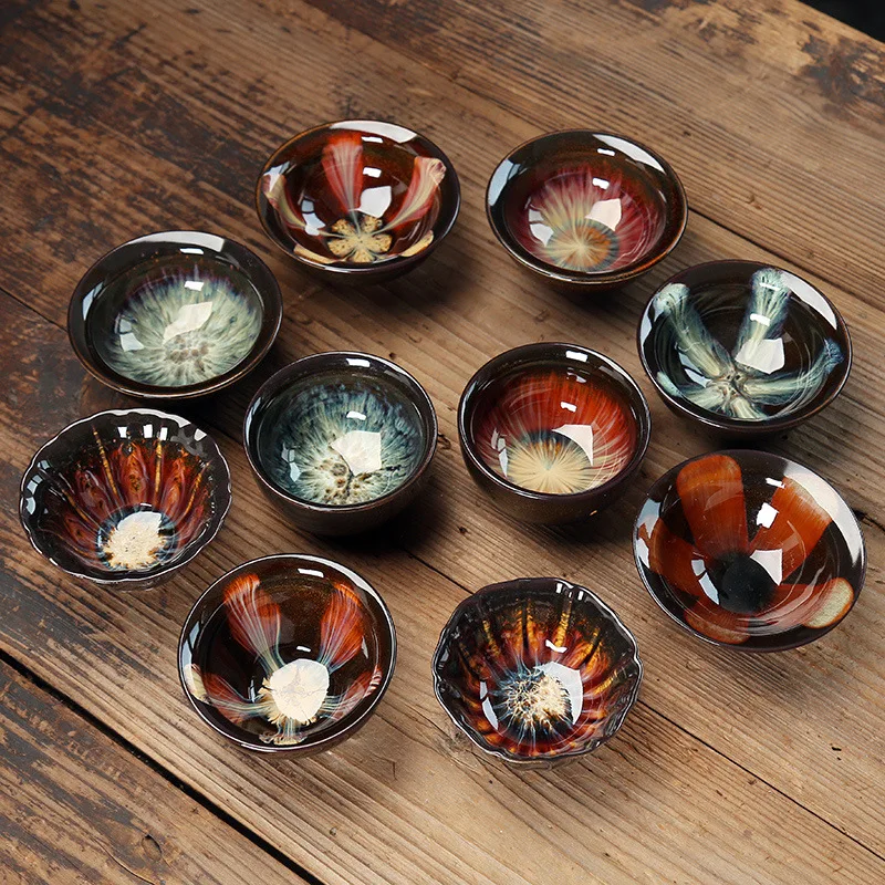 

1 Pcs Chinese Ceramic Tea Cup Maple Leaf Glaze Cup Kung Fu Teaset Small Porcelain Tea Bowl Teacup Tea Accessories Drinkware