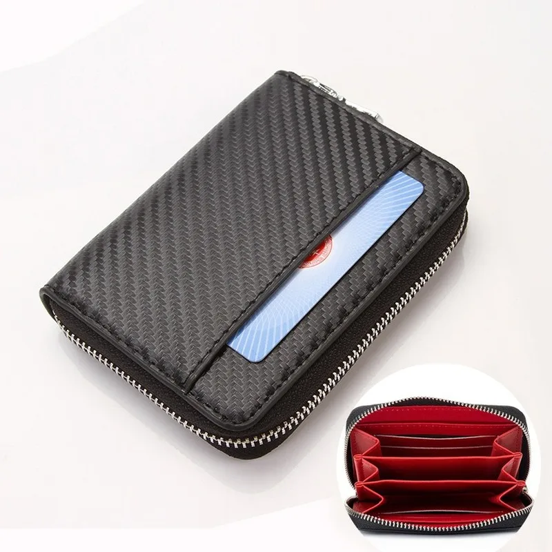 2019 New Men's Wallet Carbon Fiber Short Zipper Coin Purse | Багаж и сумки