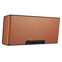 Портативный Bluetooth динамик открытый домашний стерео TF карта FM NFC кожаный чехол музыкальный плеер телефон стол беспроводной бас сабвуфер