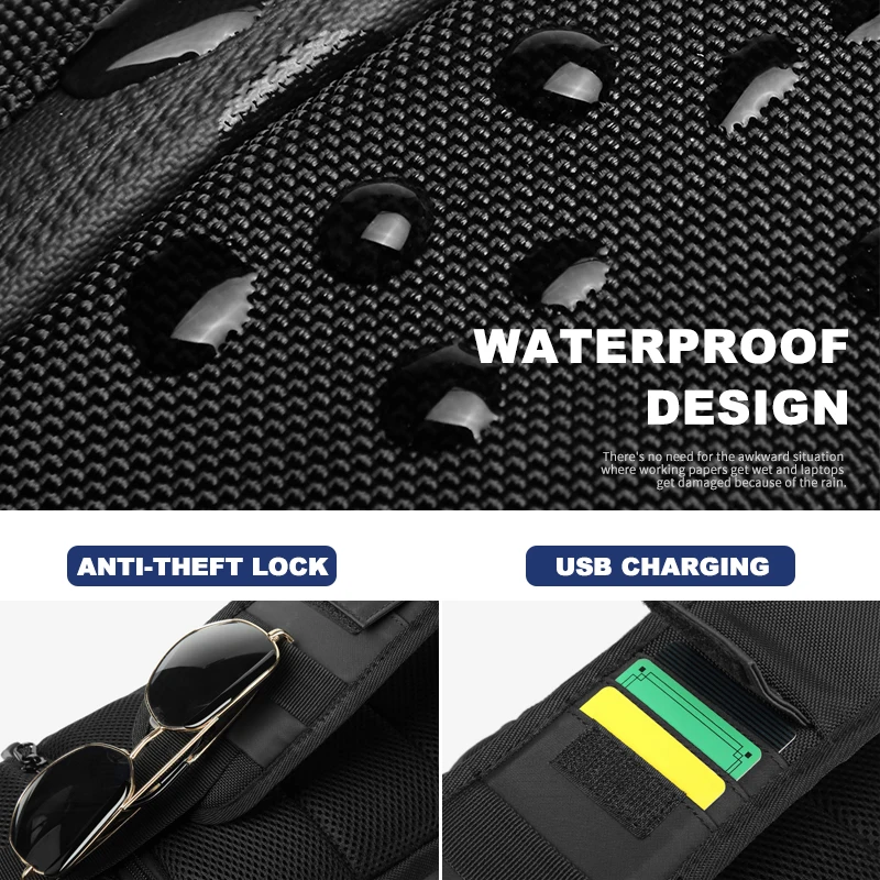 OZUKO Crossbody Bags for Men Fashion Messenger Sling Bag Male Waterproof Short Travel Chest Bag USB Single Shoulder Strap Pack