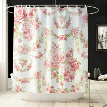 

4 Pcs Bathroom Mat Set Anti Slip Comfortable Soft Toilet Lid Floor Pad Cover Decoration Not Fade Home Washable Shower Curtain