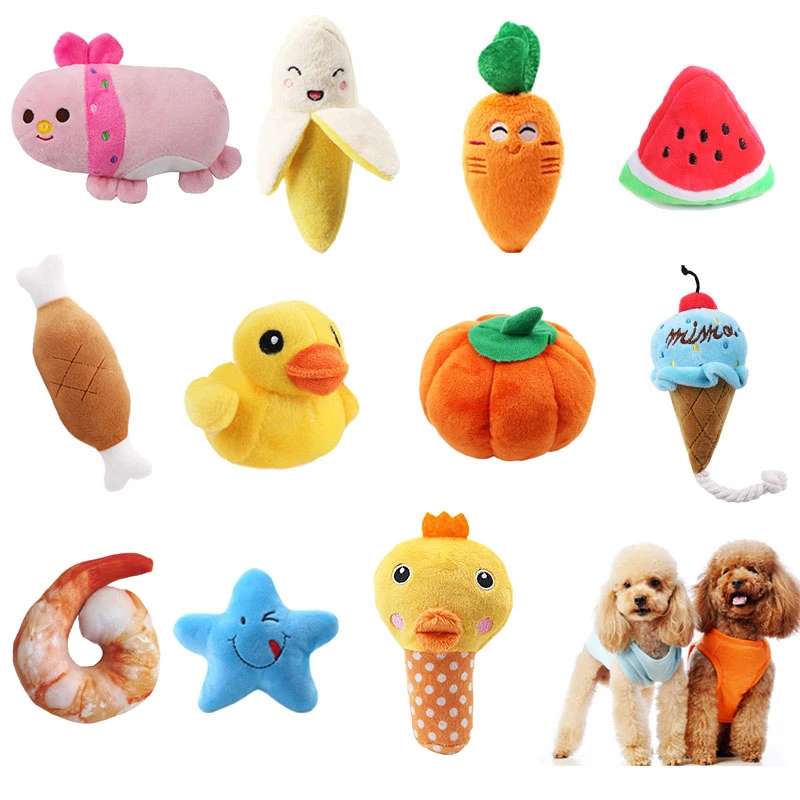 ぬいぐるみ犬のおもちゃきしむ骨バナナアイスクリームニンジン子犬咀嚼のおもちゃインタラクティブ猫のおもちゃペットの犬の音のおもちゃ小型犬 Dog Toys Aliexpress