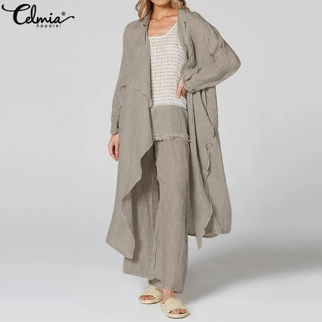 US $12.99 Vintage Kimono Mujer Celmia Women Long Sleeve Blouses Casual Loose Beach Long Cardigan Solid Autumn