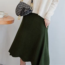 BELIARST/ новая осенне-зимняя юбка женская тонкая юбка Свободная Однотонная юбка-зонтик трикотажная Нижняя юбка