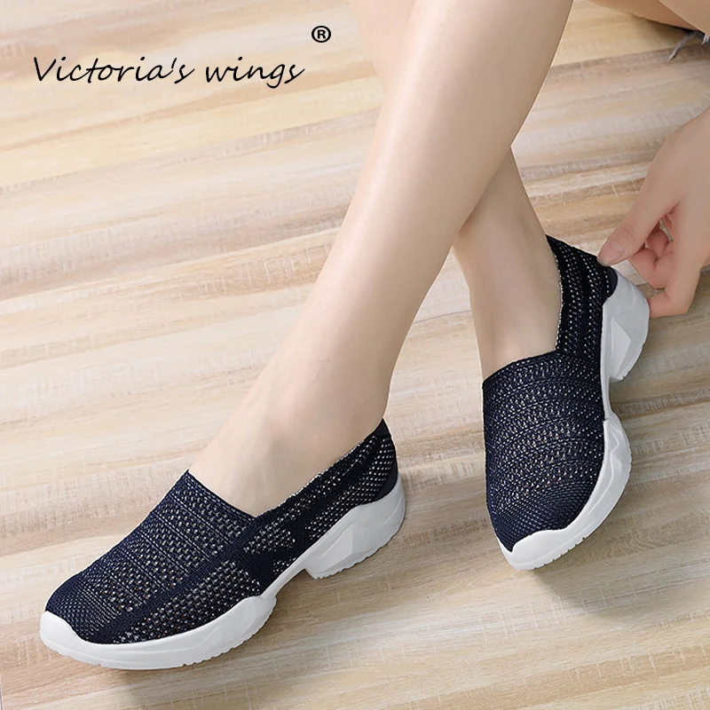 

Victoria's wings 2020 summer new ladies flat sneakers shoes breathable autumn non-slip walking mesh shoes casual loafers