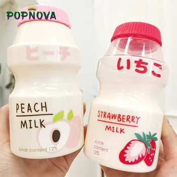 

Water Bottle Traving 480ml Plastic Drinking Bottle Yakult Shape Cute Kawaii Milk Drinkware Carton Shaker Bottle for Kids/Girl
