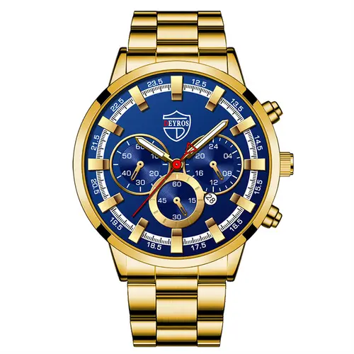 Fashion Mens Watches Luxury Men Sports Gold Stainless Steel Quartz Wrist Watch Man Business Casual Leather Watch часы мужские - Image 10