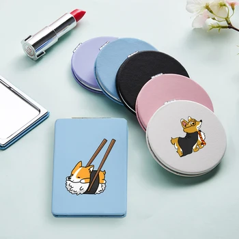 

Cartoon Cute Dog Makeup Mirror with Double Sides for Girls Portable Folding Magnifying Pocket Cosmetic Compact Vanity Mirrors