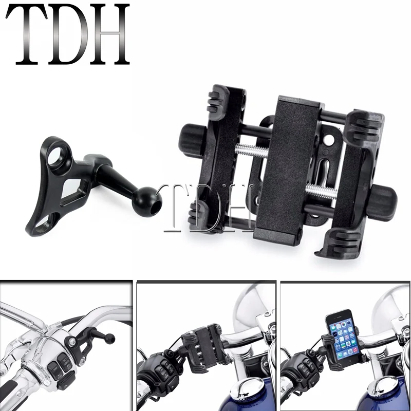 For harley INDNICE Handlebar Cell Phone Holder GPS MP3 Bracket