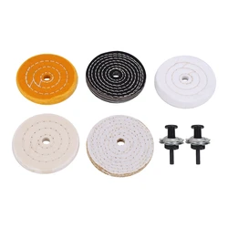 5 packs de 4 pouces de roues de polissage et de polissage, avec 2 jeux de tiges de 1/4 de pouce, pour banc de forage, broyeur, tampon, moyen et doux 
