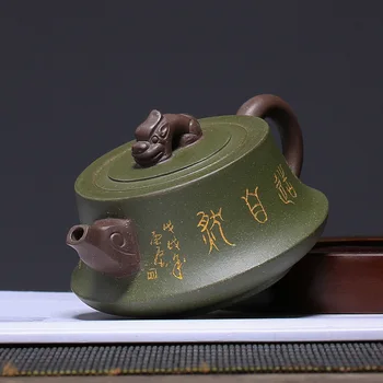 

Undressed ore column teapot mud green yixing kettle creative pot drinkware