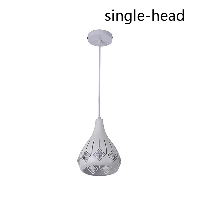 Single head E27, современный простой стиль, люстра, освещение для гостиной, столовой, стеклянный потолок, блеск, led, хрустальные люстры - Цвет абажура: Single head
