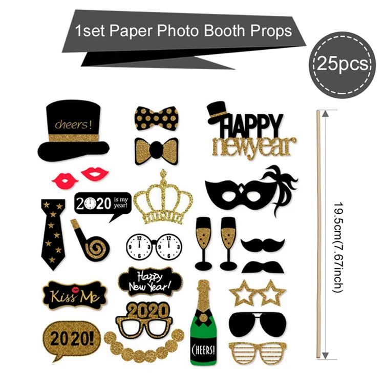 25pcs new year props Рождественские украшения, рождественские украшения для дома,, Navidad Noel, Санта-Клаус, рождественские подарки, украшение нового года - Цвет: 25pcs new year props
