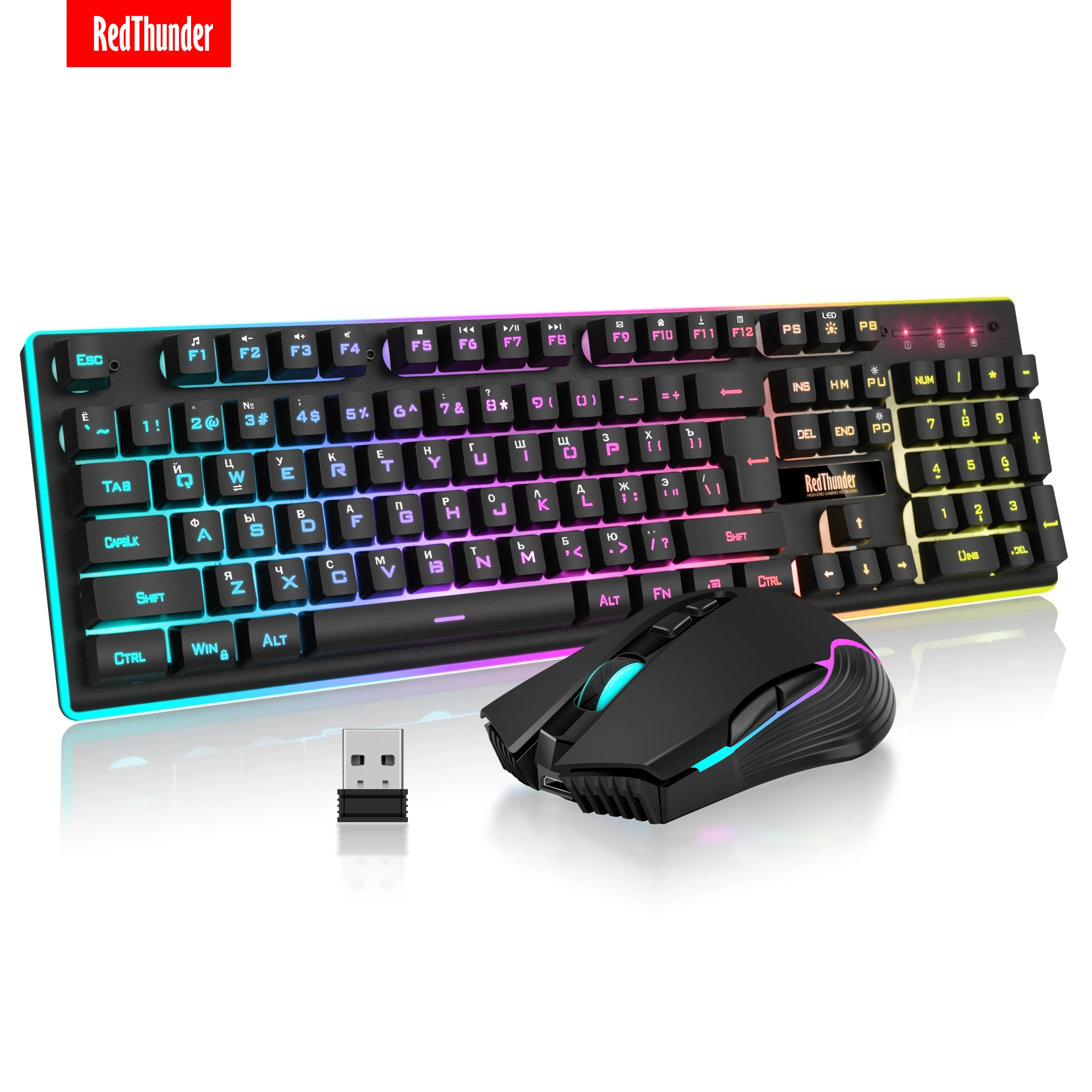 Redthunder K10 Wireless Gaming Keyboard And Mouse Combo, Led Redthunder K10 Wireless Gaming Keyboard And Mouse Combo, Led