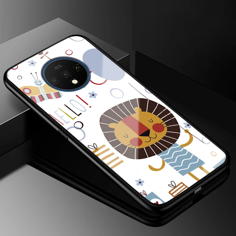 6,55 ''для oneplus 7T чехол из закаленного стекла твердая задняя крышка чехол для телефона s для One plus 7T oneplus 7T силиконовый бампер защитный чехол