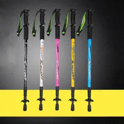 3-Section Telescopic Trekking Pole PP Handle Shock Absorber Aluminum Alloy Anti-Slip Hiking Stick Travel Camping Walking Sticks