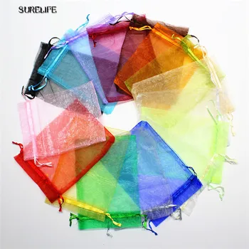 

500pcs 7x9cm Premium ORGANZA Wedding Favour GIFT BAGS Jewelery Pouches Bundle pockets Pure Yarn bag