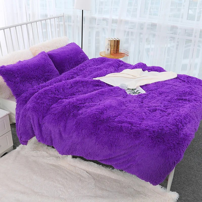 Большой размер, Новое поступление, роскошное длинное мохнатое одеяло, постельные принадлежности, простыня, теплое, мягкое, толстое, пушистое одеяло для дивана, шерпа, s - Цвет: purple