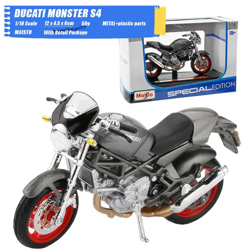 MAISTO 1/18 масштабные игрушки модели мотоциклов DUCATI MONSTER S4 литой под давлением