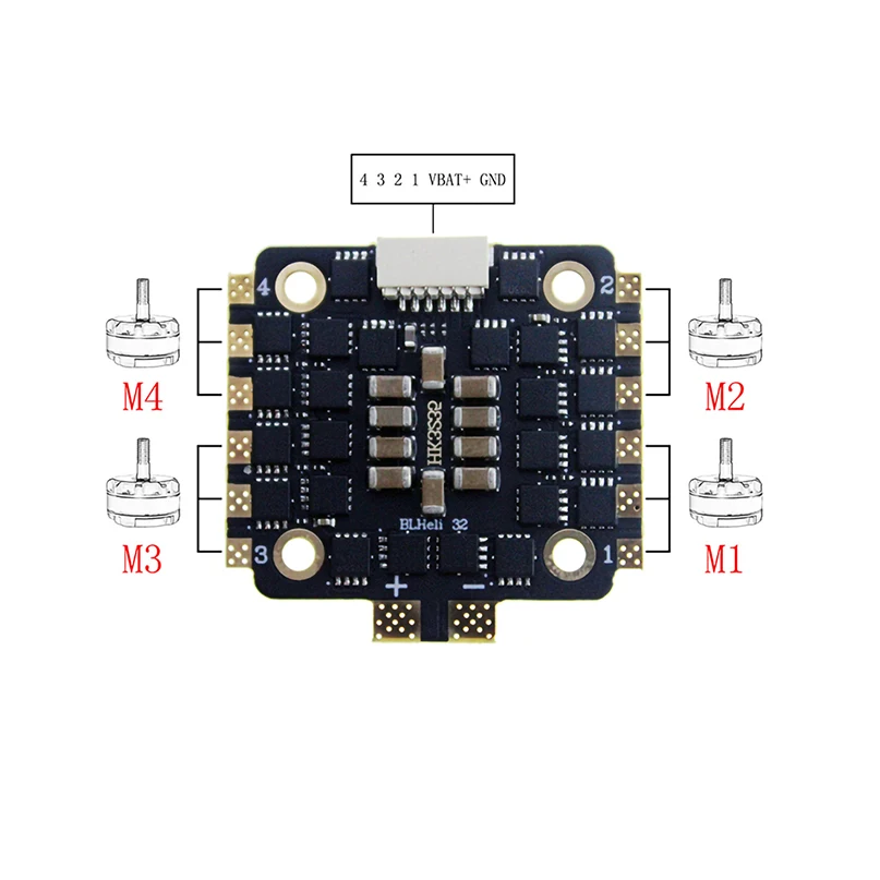 $24.12 HAKRC 35A BLheli32 25S 4in1 Brushless ESC Support DShot1200 for RC Camera Drone FPV Racing