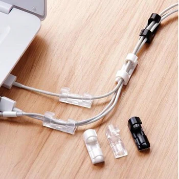 

5 pcs Cable Organizer Clips Wire Cable Management Desktop & Workstation USB Charging Data Cord Line Winder Sleeve Holder