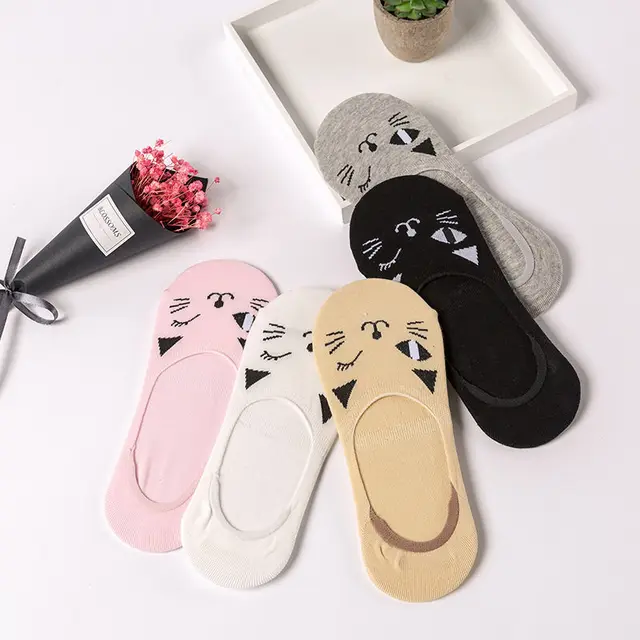 10 Piece=5 Pairs/lot Cute Animal Spring Women Socks Set Korean Style Funny Cat Dog Panda Low Cut Ankle Short Sox Happy Size34-40 22