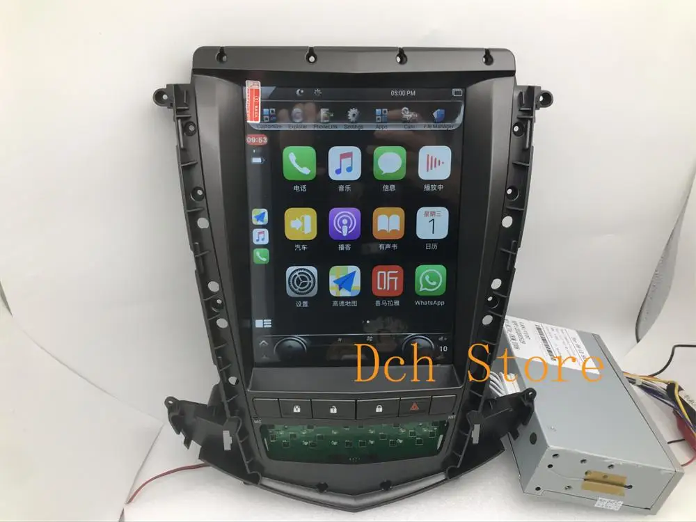 Автомобильный DVD плеер Tesla Style 10 4 дюйма вертикальный экран Android 9 0 GPS для Cadillac Old SRX