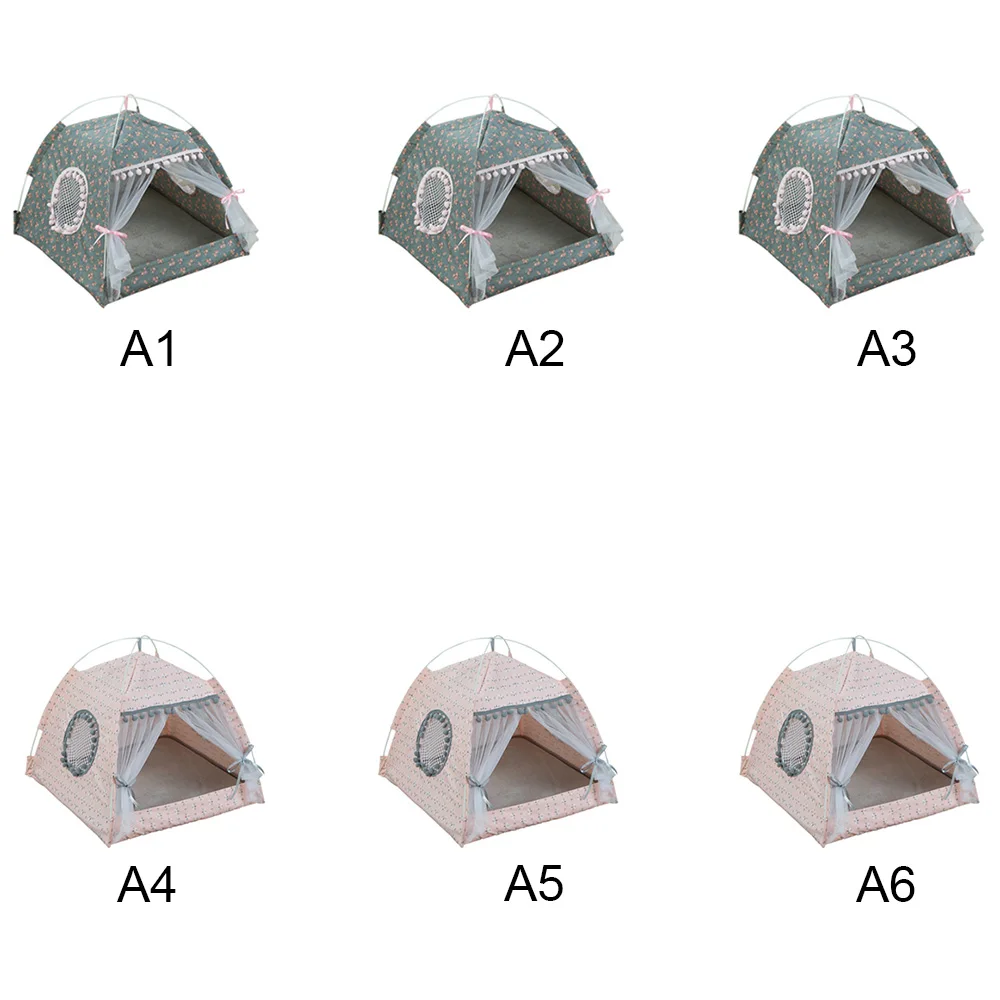 Портативный складной Pet собака палатка дом дышащий принт будка для питомца с сеткой Открытый комнатный сетчатый Кот маленькая собака палатка дом