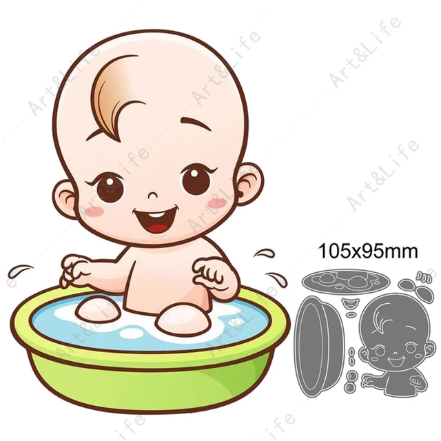 Top Hot New Lovely Cute Little Babies Metal Cutting Dies Stencils for Making Scrapbooking Album Birthday Card Embossing Cut Die Size 105x95mm