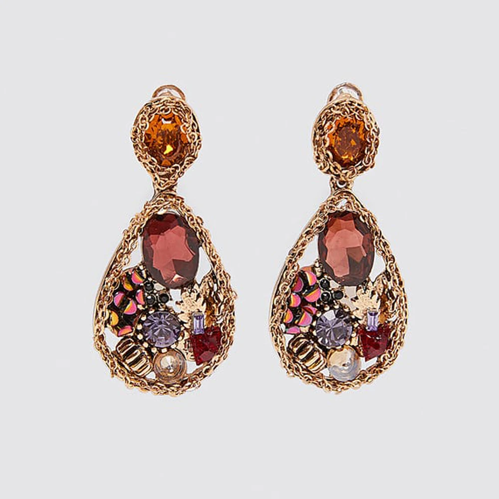 Серьги подвески Girlgo Za в этническом стиле женские цветные ювелирные украшения с