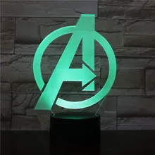 Figure Projection Lamp Remote Control 3D Table Lamp Avengers Party Decoration Sleep Nightlight
