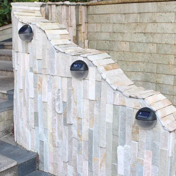 

2Pcs Wall Lights Durable Energy-saving Security Solar Powered Stair Lights for Walkway Yard