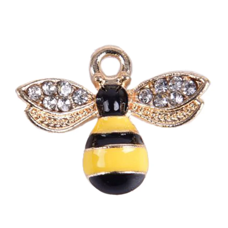 10 шт./компл. эмалированный кристалл сплав пчелы медовая пчела подвески подвеска