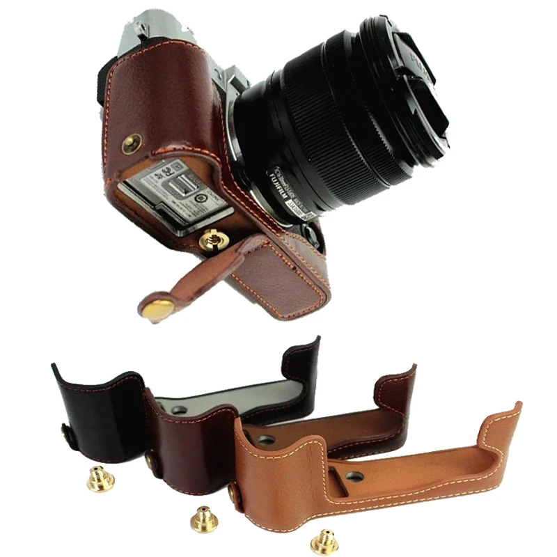 Genuine Leather Camera Case For FujiFilm Fuji XT10 XT10 XT20 XT30 Leather Camera Half Bag Body