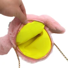 Женская милая модная повседневная сумка через плечо с цепочкой для девочек, плюшевая сумка через плечо с кроликом, высокое качество