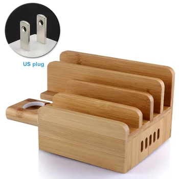 

Charging Stand For Phone Tablet Eco-friendly Dock Station Portable Desktop Office Practical Multi USB Holder Home Bamboo Bracket