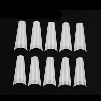 

500pcs/bag Natural French False Nails Acrylic C Curved Shape Faux Ongles DIY Long Artificial UV Gel Nail Art Tips Manicure Salon