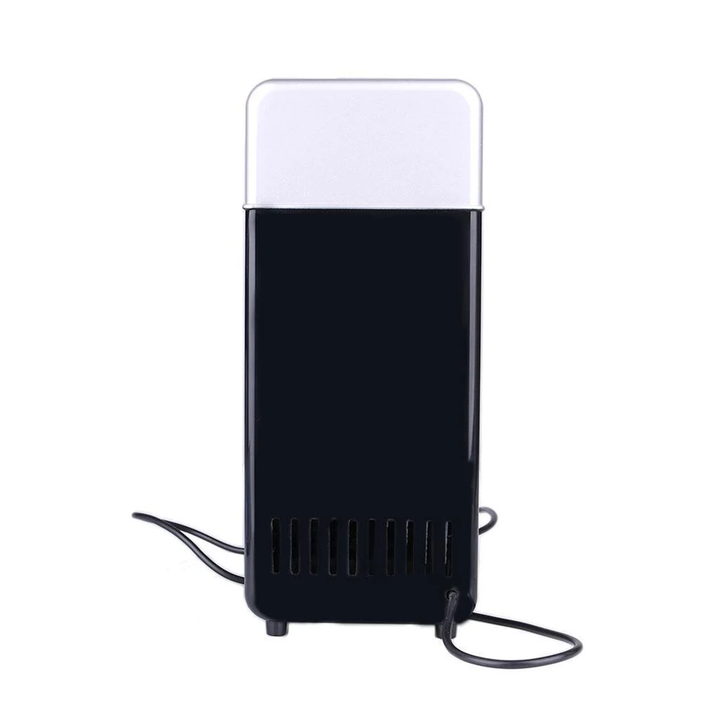 Мини-холодильник с морозильной камерой USB мини-холодильник прочный маленький пластиковый черный красный стакан для фруктового сока Настольный ведра для льда - Цвет: Black