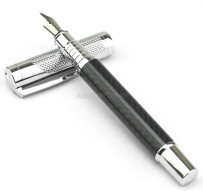 Fuliwen Carbon Fiber Brand New Fountain Pen Medium Nib 0.7mm , Fashion Black Color Quality Business For Office Writing Pens
