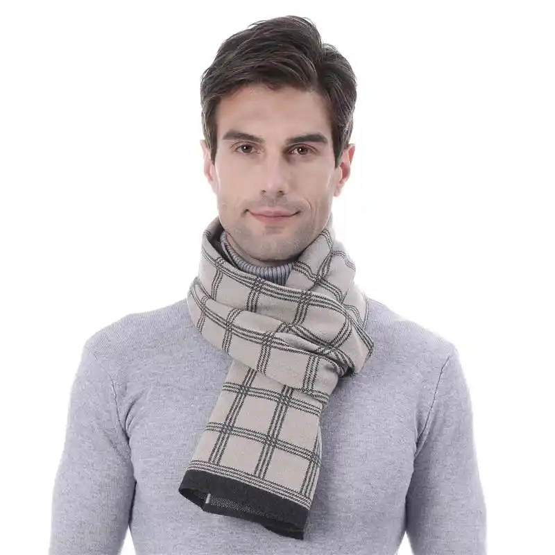 Supsindy 冬男性スカーフファッションウールジャカードニットヴィンテージタータンチェックロングスカーフ男性用 高級ショールソフト暖かいカシミヤラップ メンズ スカーフ Aliexpress