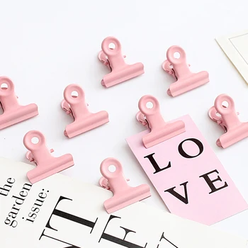 

10Pcs Cute Pink Metal Binder Clips Folder Notes Letter Paper Clip Clamp Chancery School Office Binding Supplies Accessories