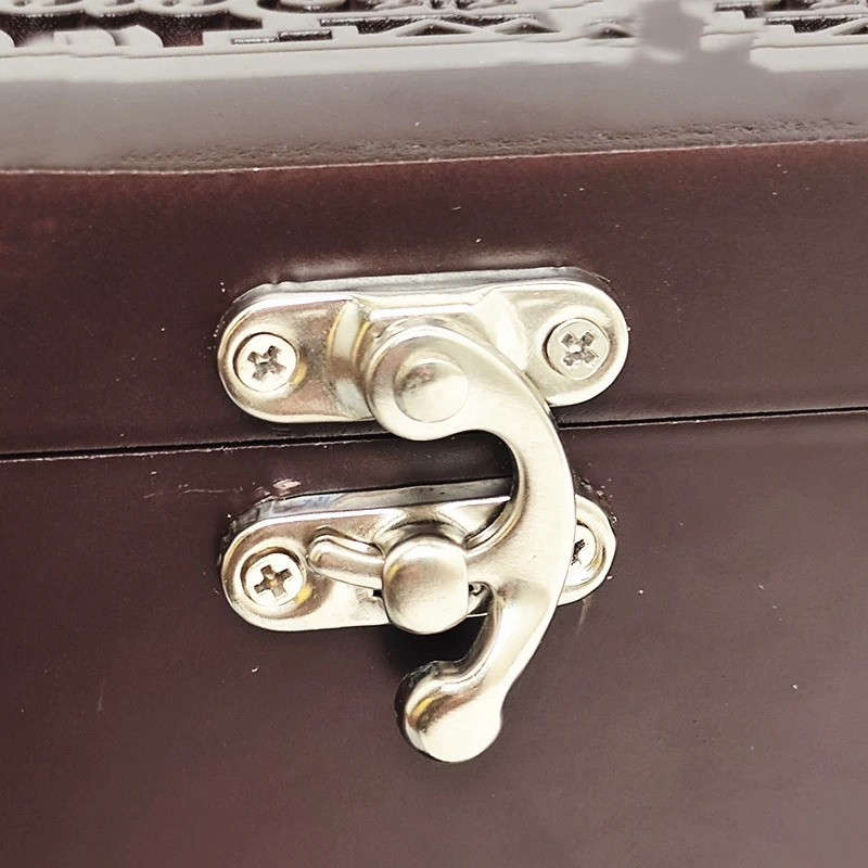 4 Units Small Buckles Antique Metal Padlock Hasp Hook Lock For Mini Decorative Jewelry Wooden Box With Screws Furniture Hardware