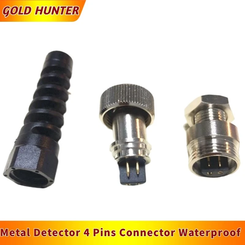 Gold Metal Detector Hardware Waterproof Connector Search Coil  Connector for garrett metal detectors