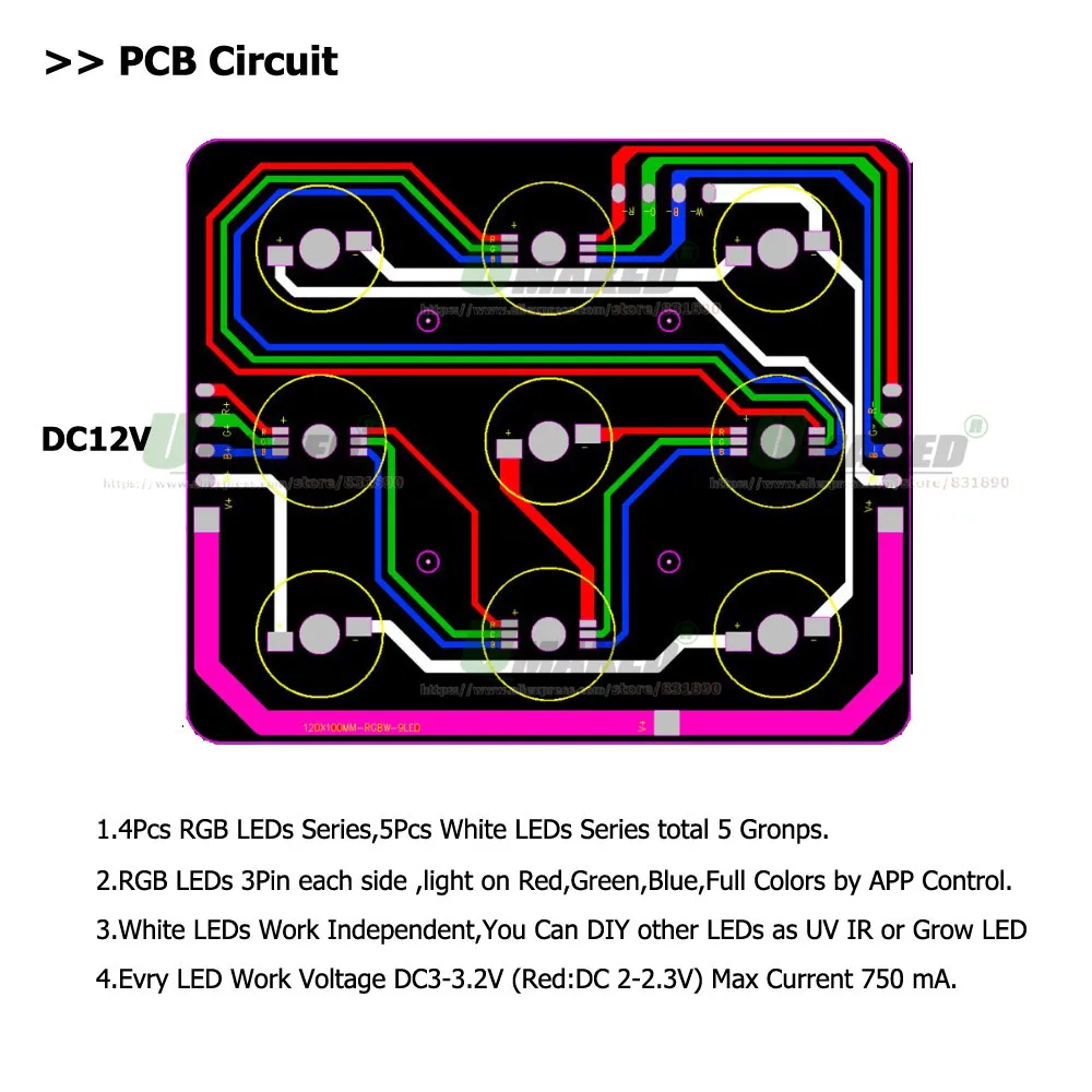 tomada rgb + comprimento total, 20 a 100w