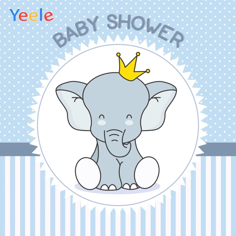 

Yeele Baby Shower Photocall Cute Elephant Princess Photography Backdrops Personalized Photographic Backgrounds For Photo Studio
