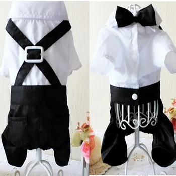 

Dog Shirt Pet Small Dog Clothes Stylish Suit Bow Tie Costume