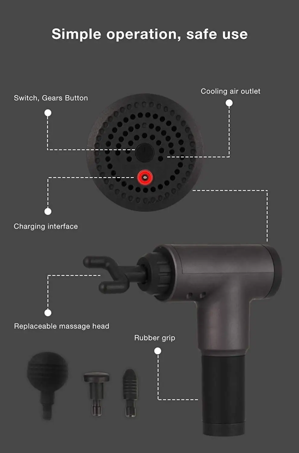 Aptoco стимулятор мышц массажный пистолет для глубокой терапии тканей упражнений