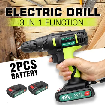 

2-Speed Cordless Electric Screwdriver 25+1 Multi-Function Rechargeable Rechargeable Electric Drill 2 Batteries Home Power Tools