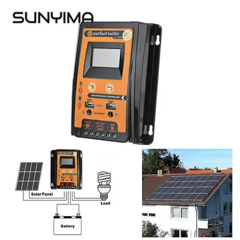 

SUNYIMA 1PC 12V 24V 70A Soalr Charge Controller MPPT Solar Controller Solar Panel Battery Regulator Dual USB LCD Display