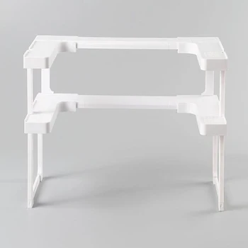 

Rack Storage Kitchen Shelving Adjustable Bathroom Stackable Multi-functional Shelf GQ